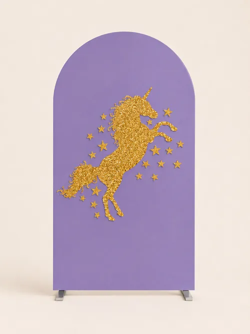 Purple &Gold Unicorn Backdrop 