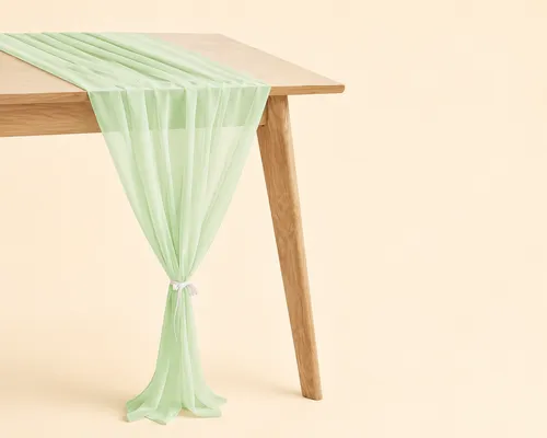 Sage Green Chiffon Table Runner