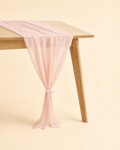 Blush Pink Chiffon Table Runner