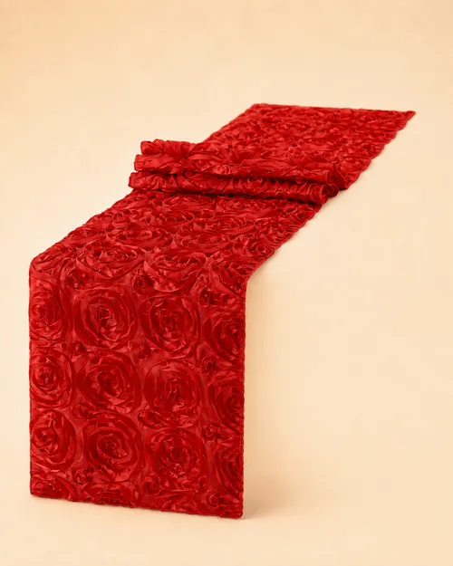 Red Rosette Table Runner 