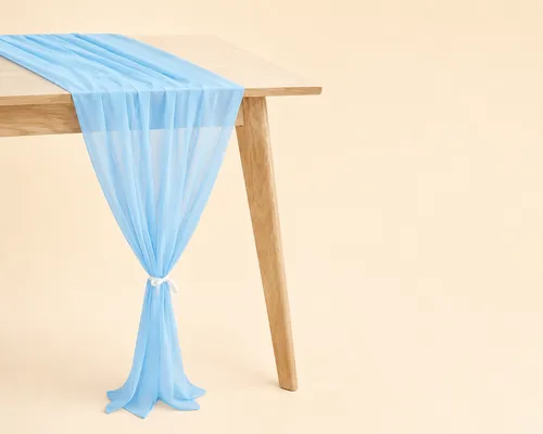 Baby Blue Chiffon Table Runner 