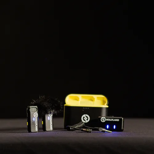 Hollyland 2-Person Wireless Microphone System (LARK M1 DUO 2.4 GHz, Black)