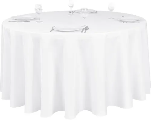 White 120in Round Table Linen