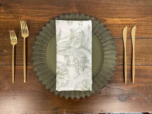 Olive Green Sunflower Charger 13