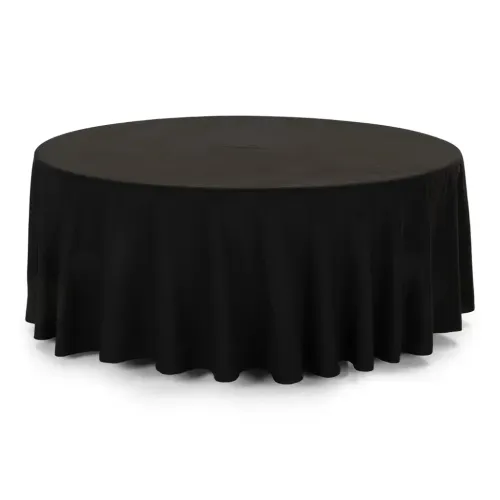 Black 120in Round Table Linen