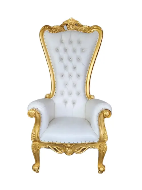 Throne Chair Gold/White