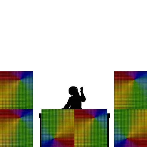 Combi DJ Booth + LED-pilaren