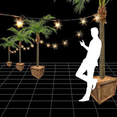 Prikkabel op palmbomen set