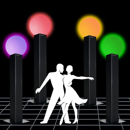 4 totems met LED-ball 50cm