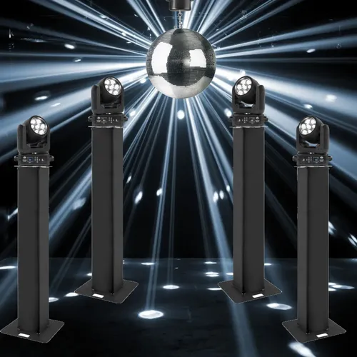 4 totems met spiegelbol