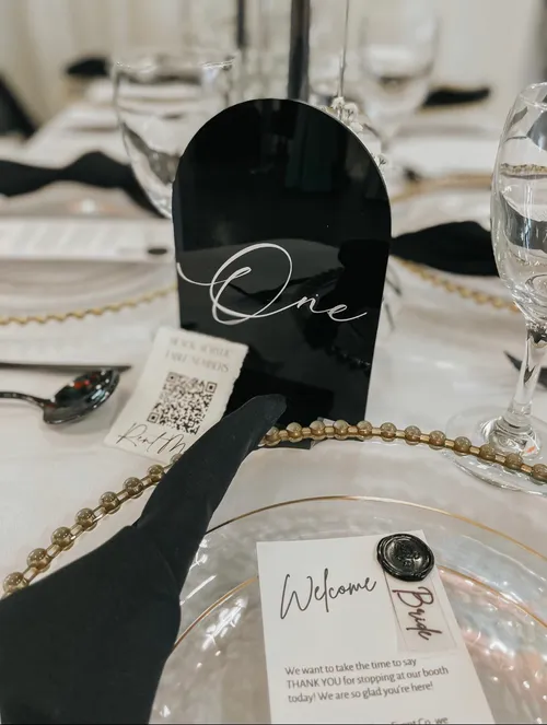 Black Acrylic Table Numbers