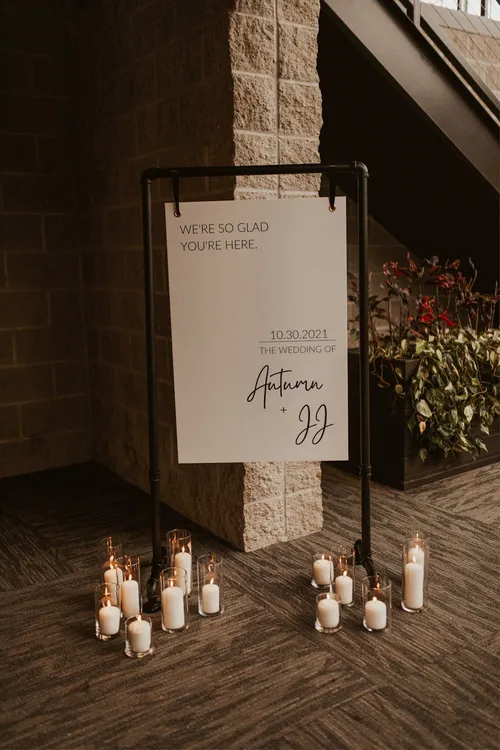 Standing Black Iron Sign Holder