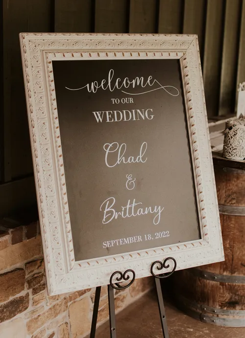 Large White Framed Chalkboard