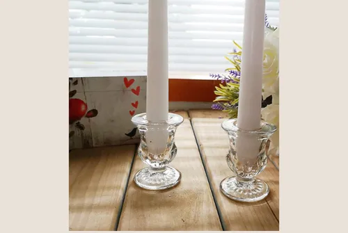 Clear Glass Candlestick Holders