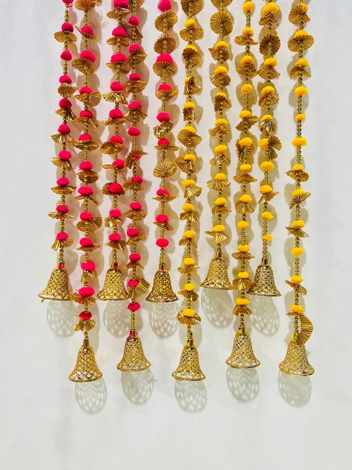 Pink & Yellow Gold Bell Garlands 