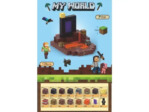 Minecraft MY WORLD Magnetická stavebnice Síťový portál