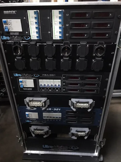 Armoire electro 63A vers 4 sorties Haring + 12 sorties pc16