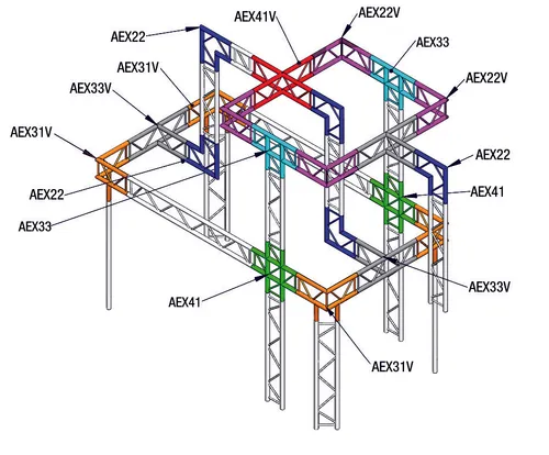 Structure alu 290 echelle 1M00 noire