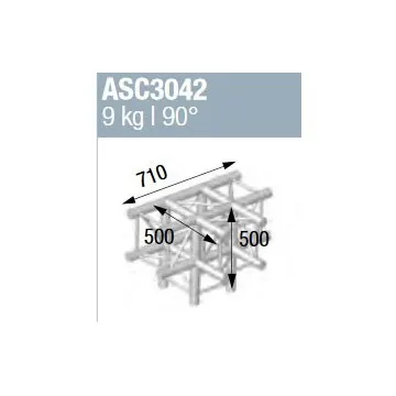 Angle alu 290 carré 4 départs 90 degrés