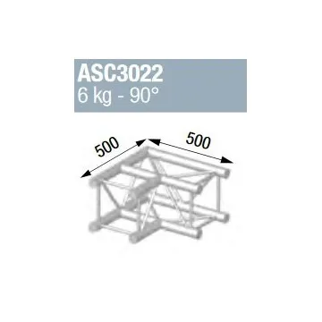 Angle alu 290 carré 2 départs 90 degrés