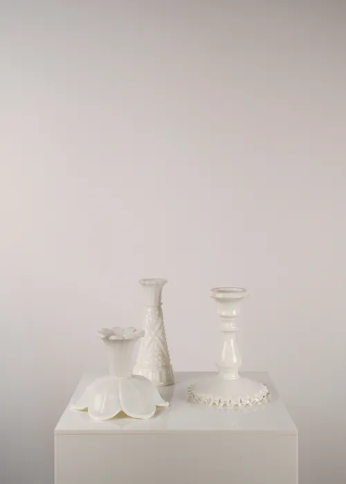 Milk Glass Candle Holders
