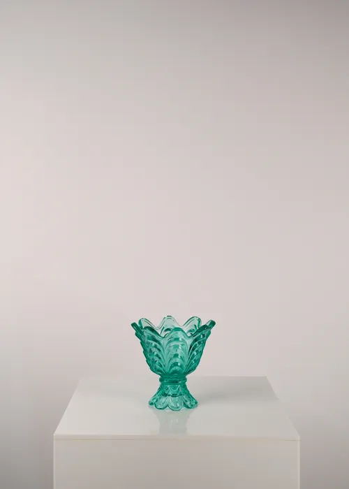 Tiffany Blue and Amber Vintage Votive