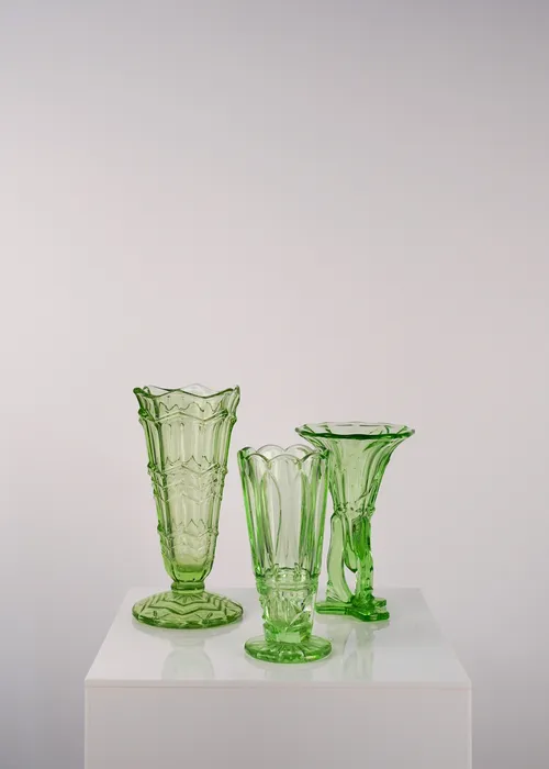 Vintage Glass Vases Green