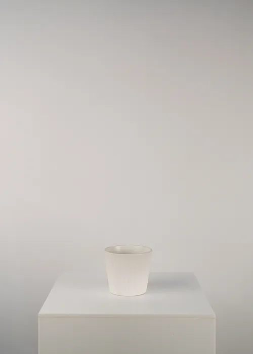 Ribbed Mini White Vase