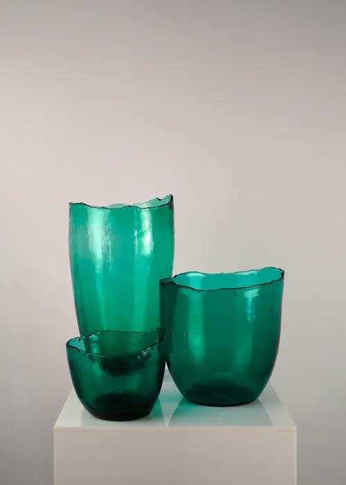Green Ruffled Vase
