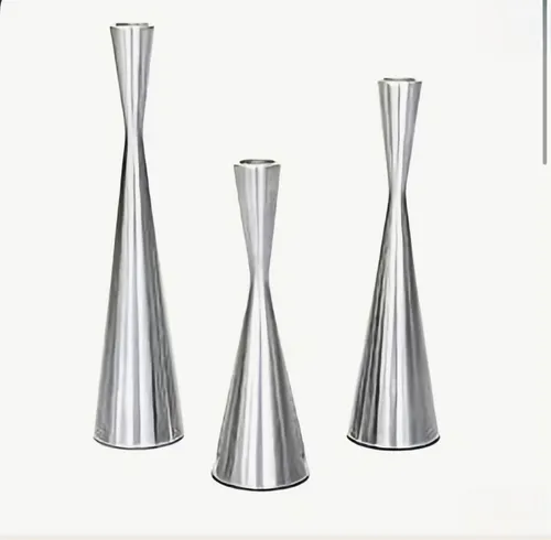 Silver Candlestick Holder Set