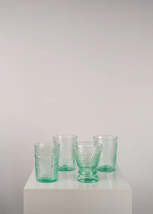 Mint Green Vintage Water Glasses 