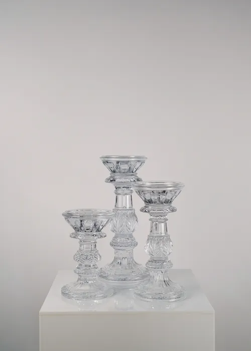 Patterned Glass Candle Holder