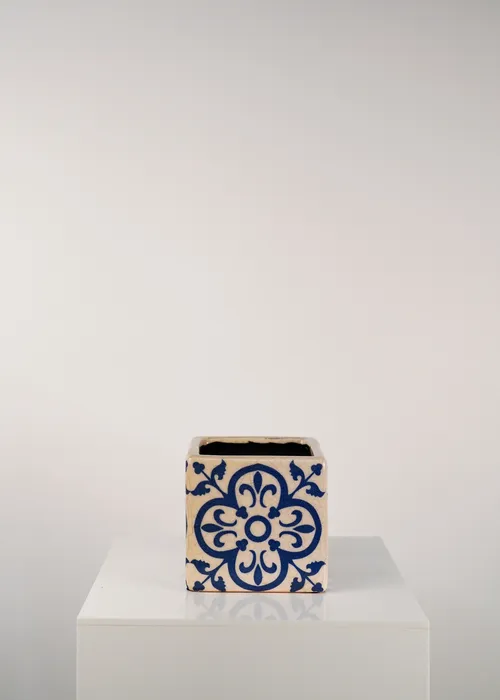 Mediterranean Square Vase  