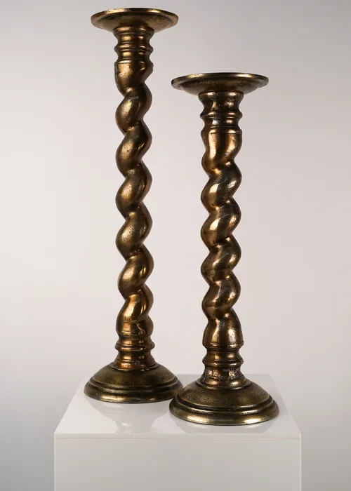 Chunky Brass Candleholders 