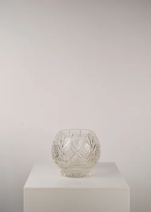 Vintage Crystal Rose Bowl