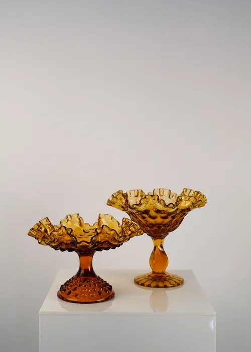 Vintage Amber Glass Vases