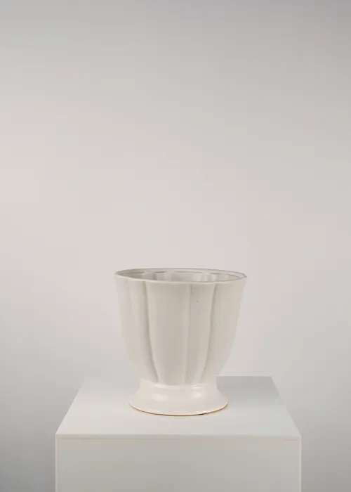 White Ceramic Footed Vase