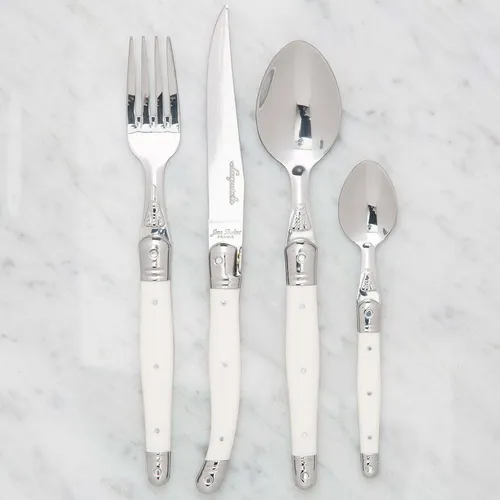 White Laguiole flatware