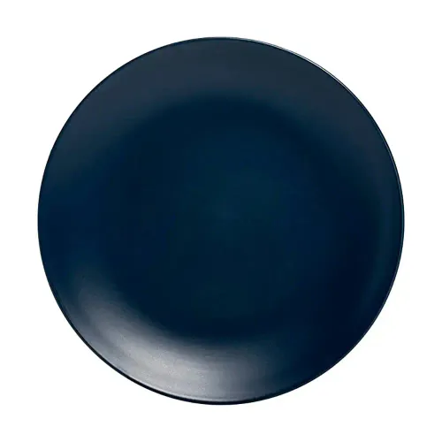 Matte midnight blue stoneware dinner plate