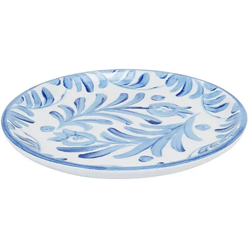 Blue and white pomegranate coupe salad plate