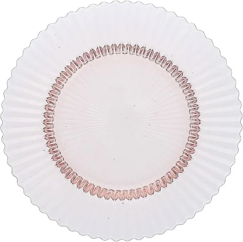 Archie pink glass salad / dessert plate