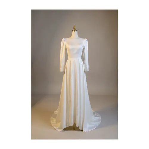 Long sleeve satin dress