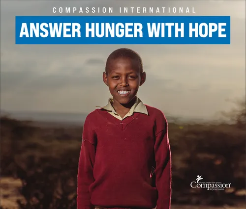 FLAT BACK WALL-ANSWER HUNGER WITH HOPE-BOY-8X10
