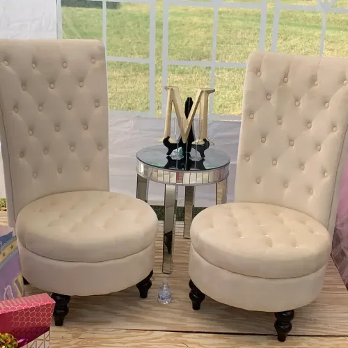 SUEDE HIGH BACK CHAIR