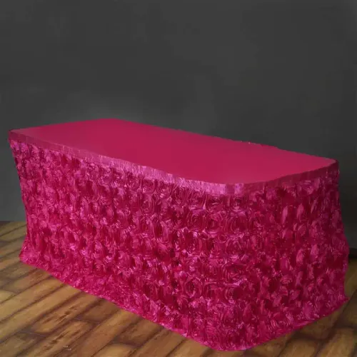SPANDEX TABLE SKIRT ROSETTE