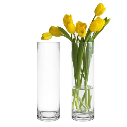 Tall clear vase