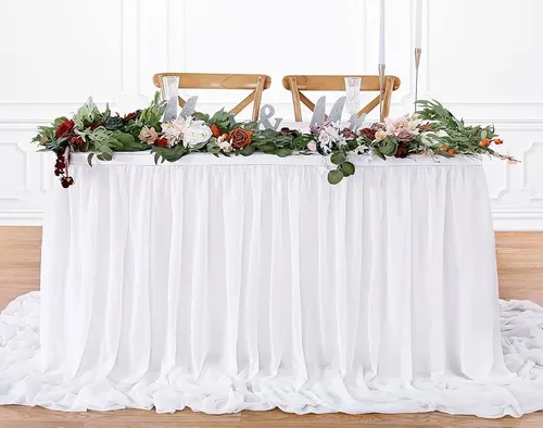 Off White Chiffon Table skirt 14ft 