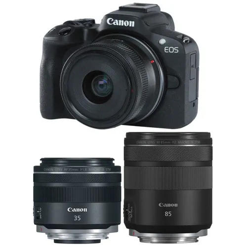 Belépő Macro Szett - Canon EOS R50 + RF 35mm/1.8 MACRO IS + RF 85mm/2 MACRO IS