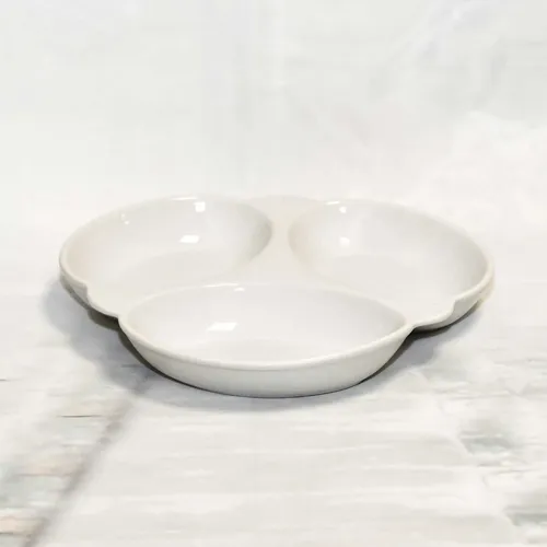 Vegetable dish 3 compartment