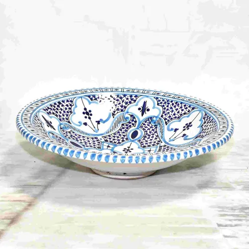 Blue Moroccan serving bowl - large